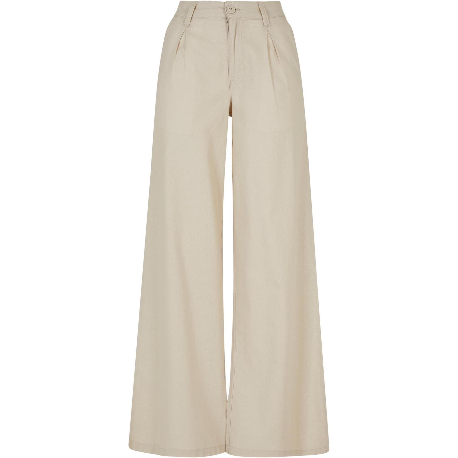 4065812420909 - Weite Hose aus Leinengemisch Damen Urban Classics