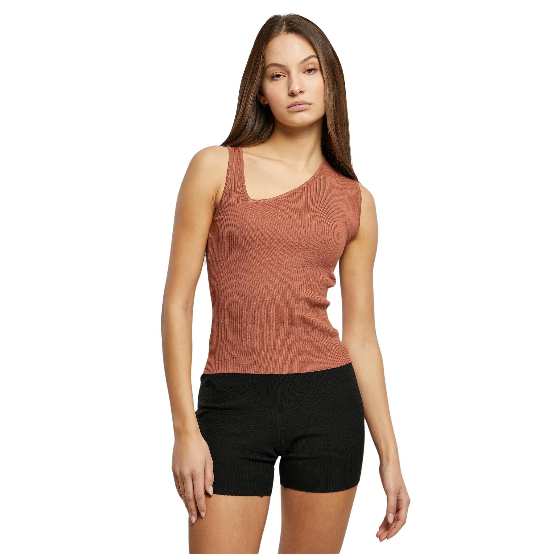 4065812500380 - Asymmetrisches Damen-Top aus Strick Rib