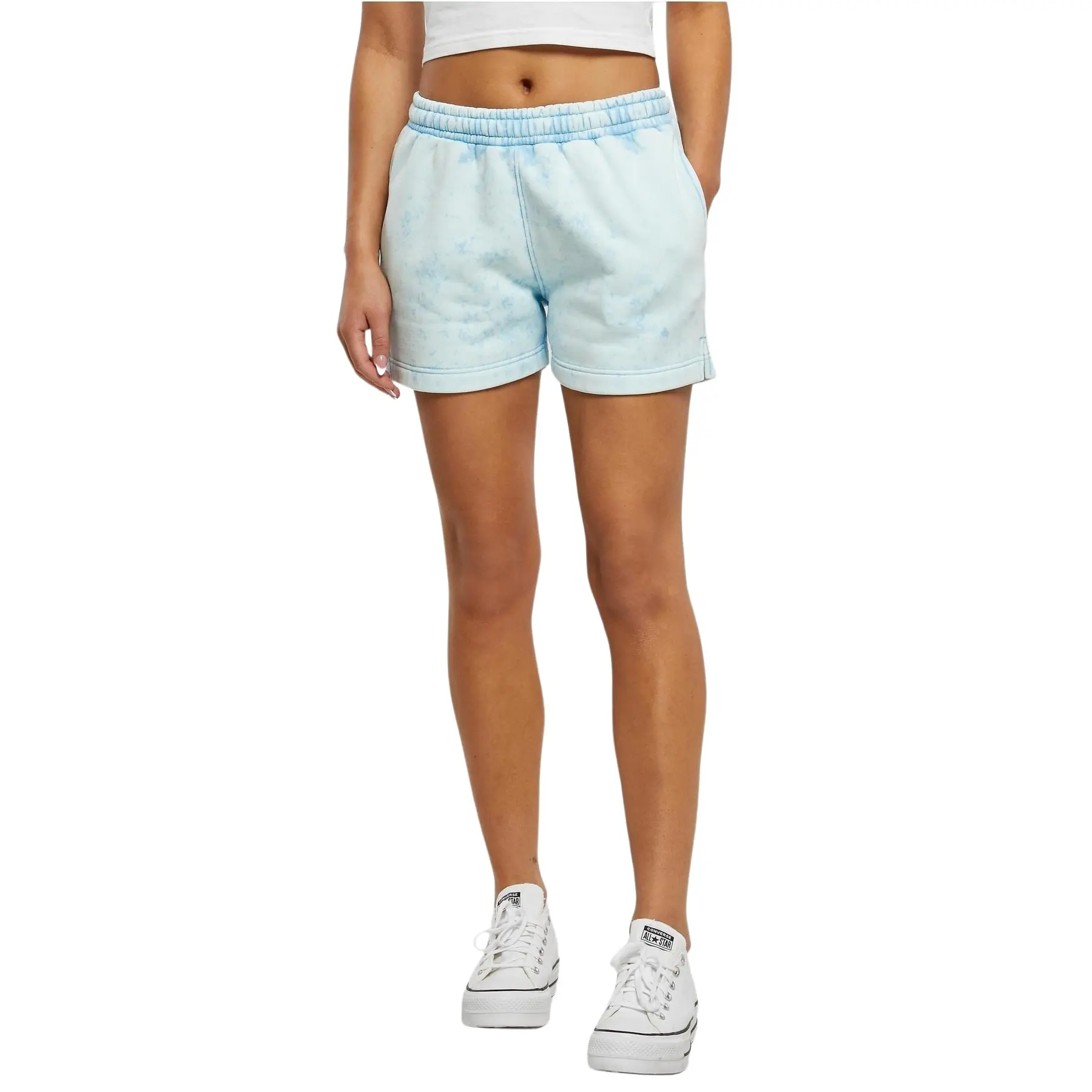 4065812494313 - Ladies Towel Washed Sweat Shorts Short blau