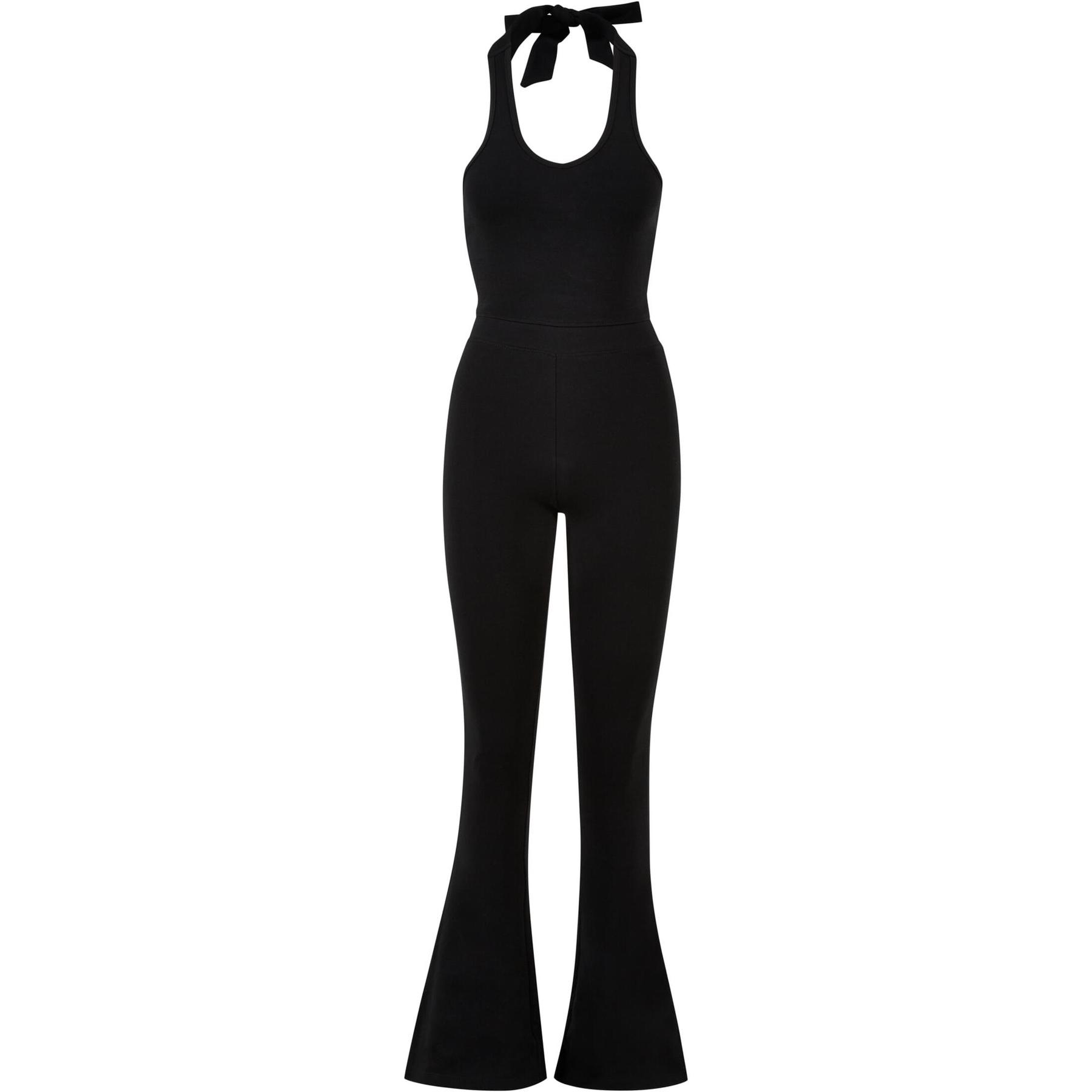 4065812496201 - - Elastischer Jumpsuit in Schwarz mit Neckholder-Träger