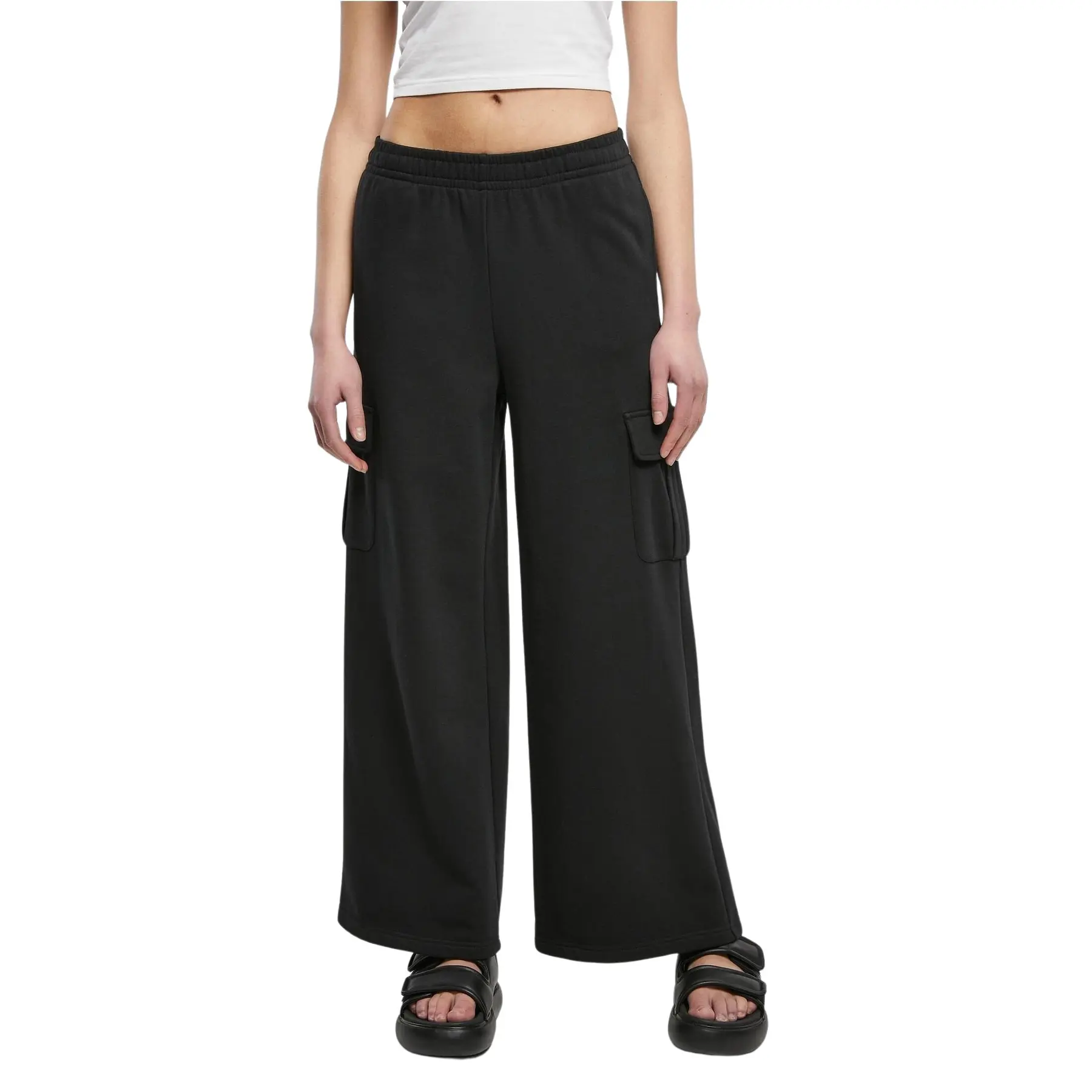 4065812498557 - Hose cargo taille haute à jambe large Damen Terry