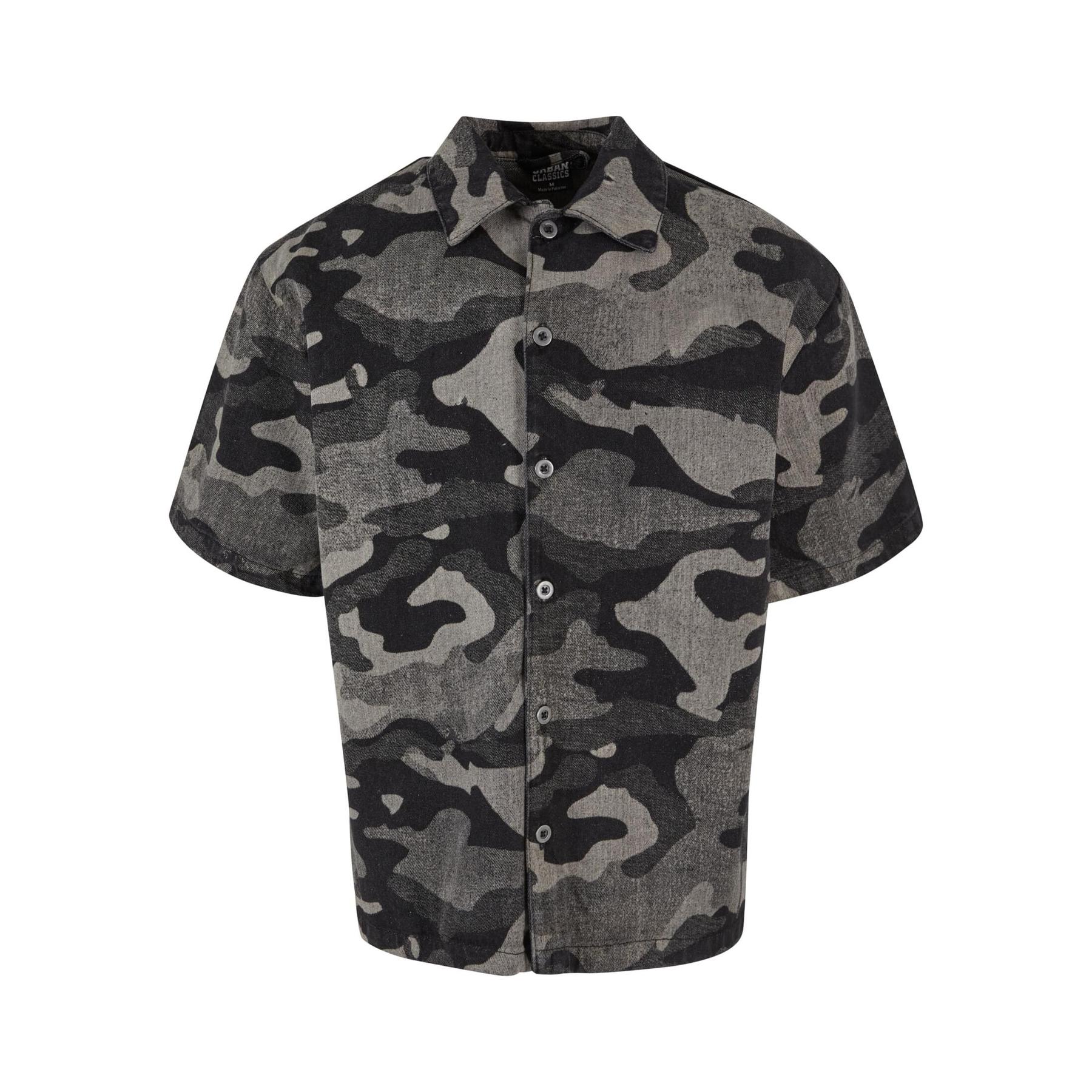 4065812655264 - Laser Camo Printed Boxy Shirt Kurzarmhemd black camo in XL