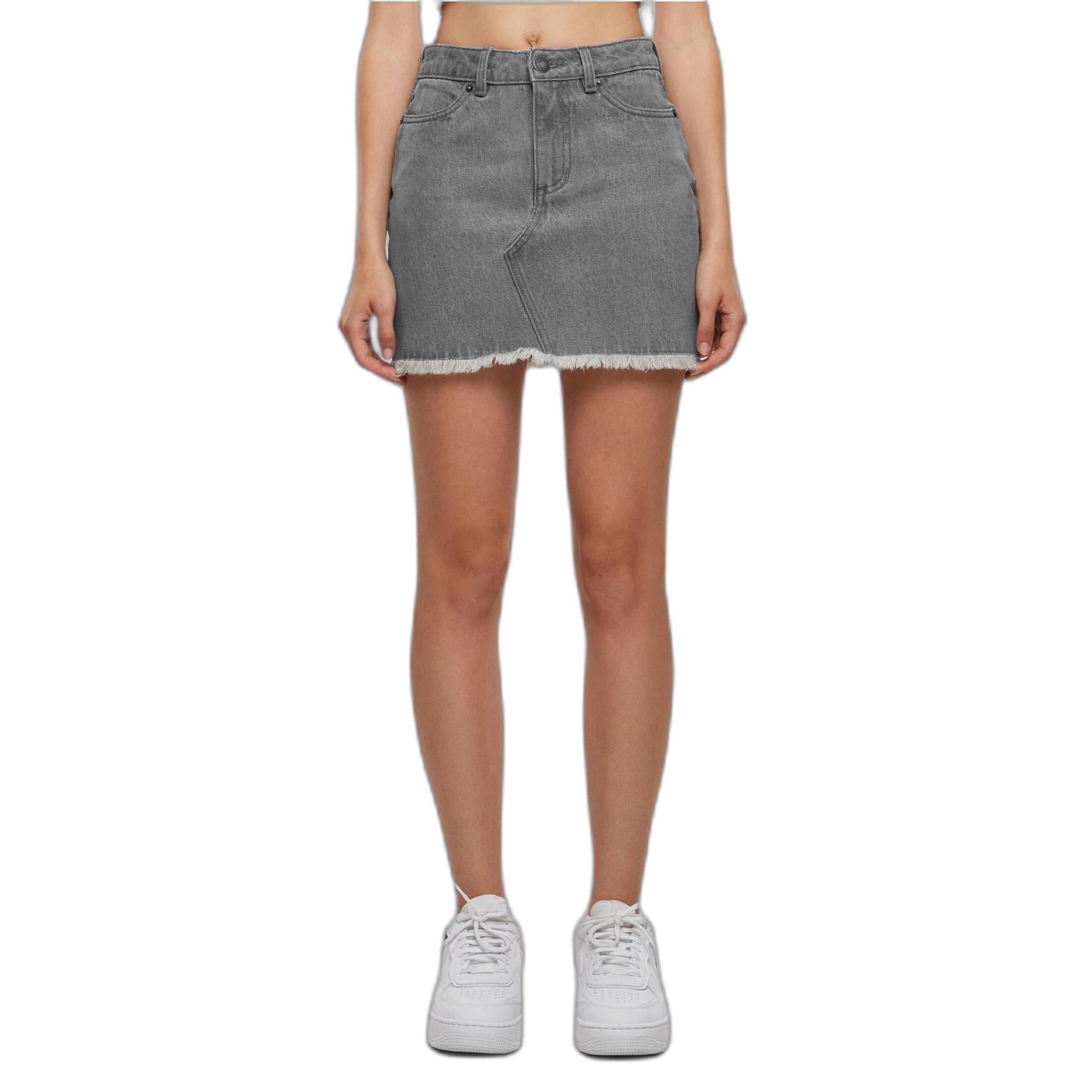 4065812648204 - Ladies Heavy Mini Denim Skirt Kurzer Rock grau in 30