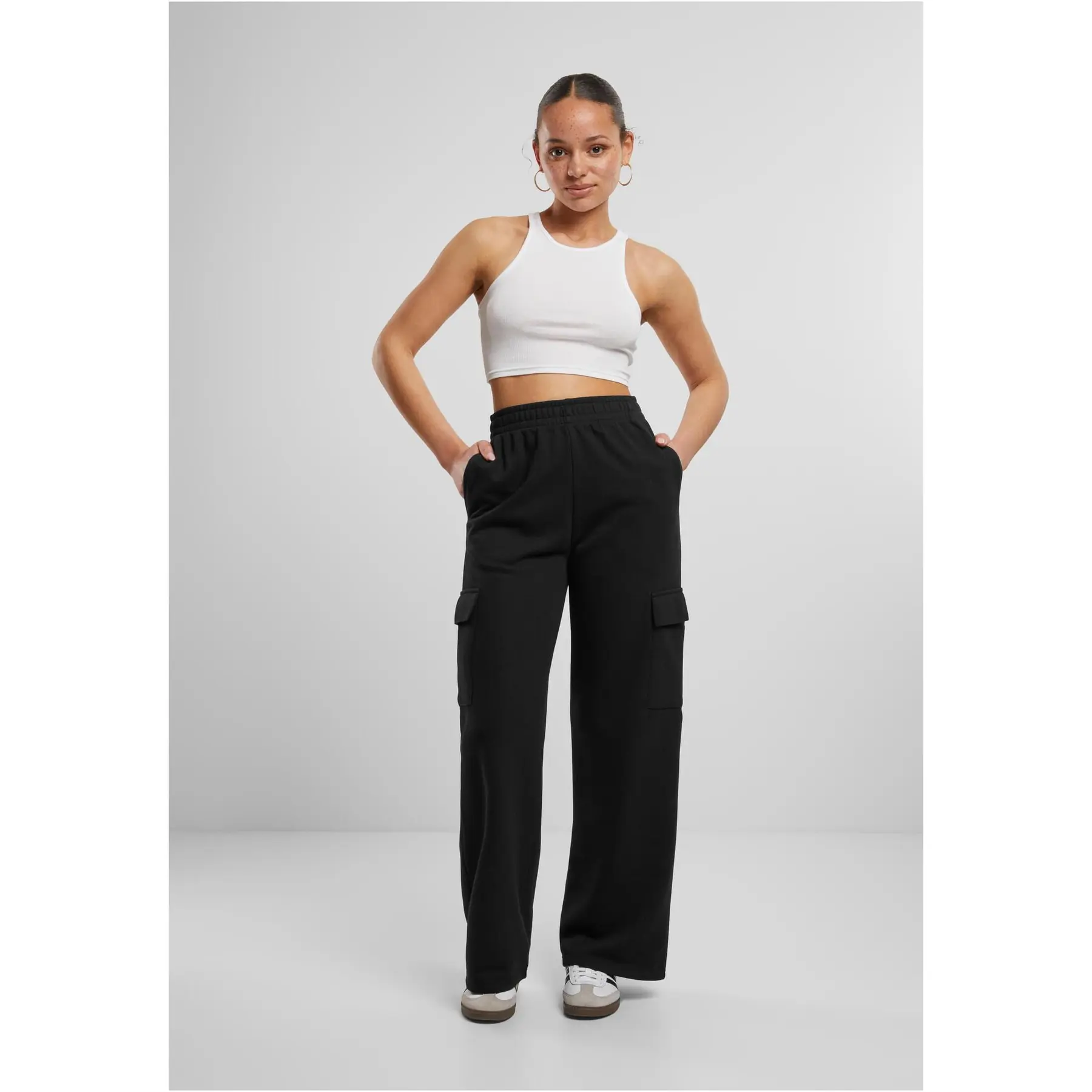 Urban Classics Organic Ultra Wide Sweat Pants voor dames, Wetzand, M