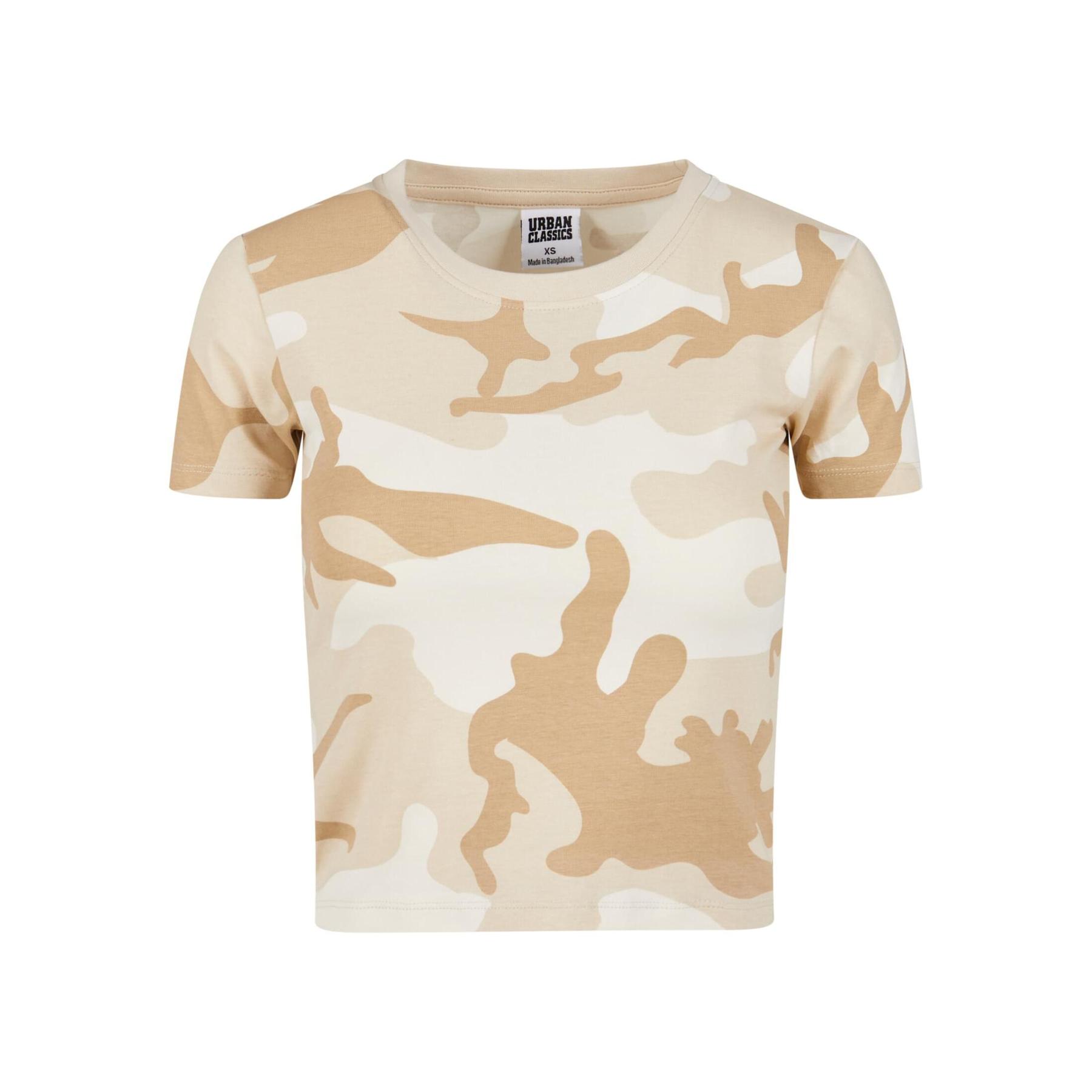 4065812647160 - Ladies Cropped Camo Tee T-Shirt sandcamo in XL