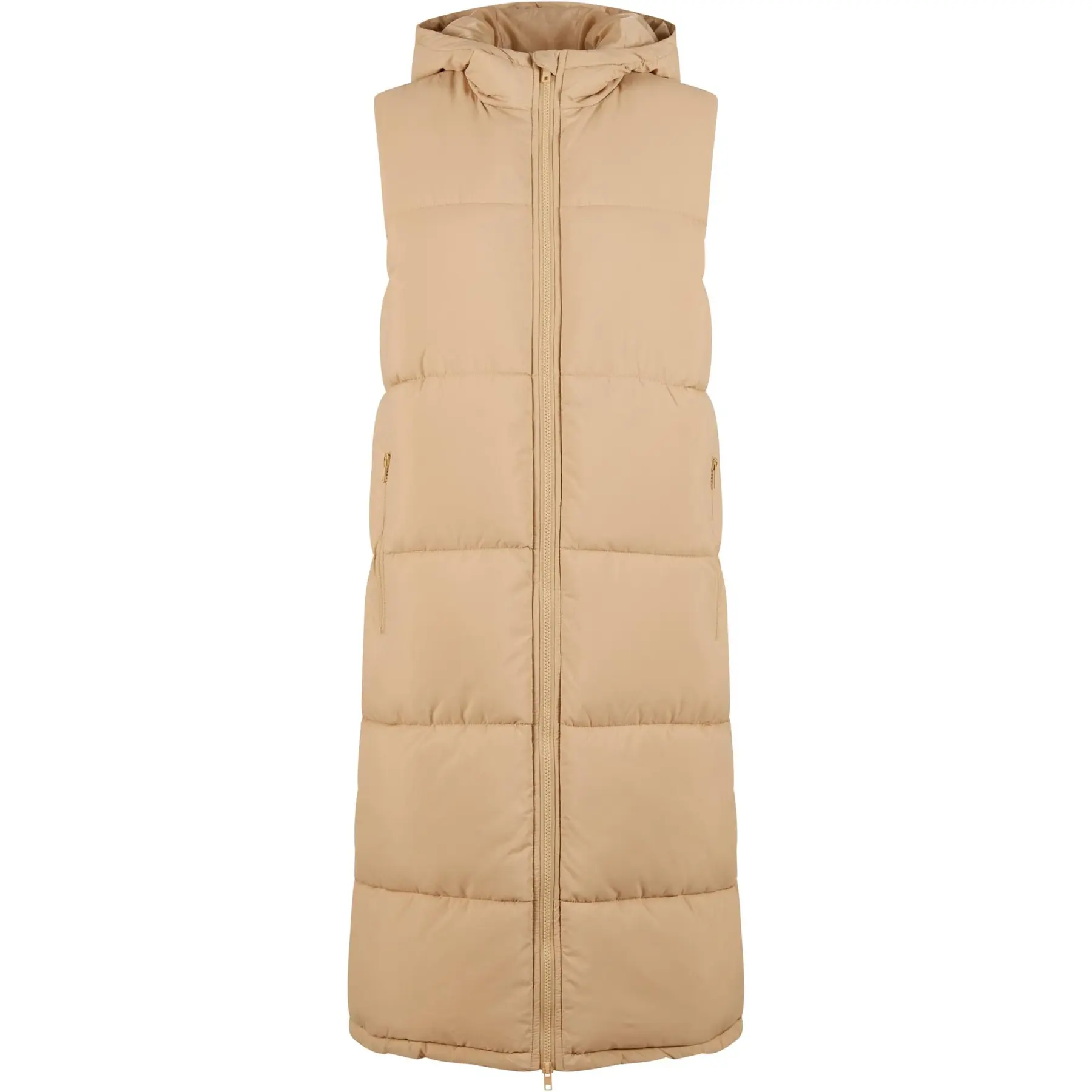 Long hooded sleeveless puffer jacket for women Urban Classics