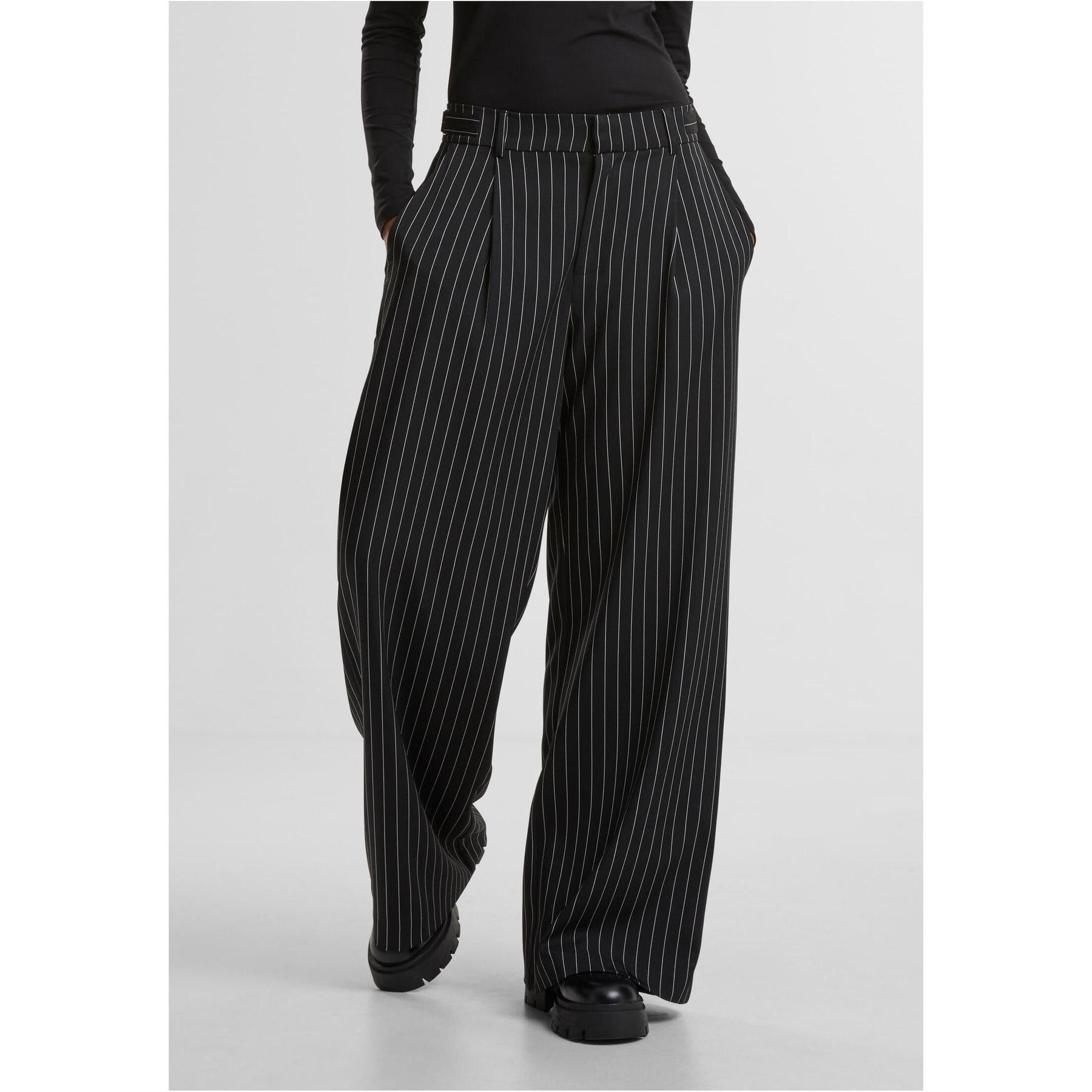 Pantaloni a gamba larga a righe donna Urban Classics