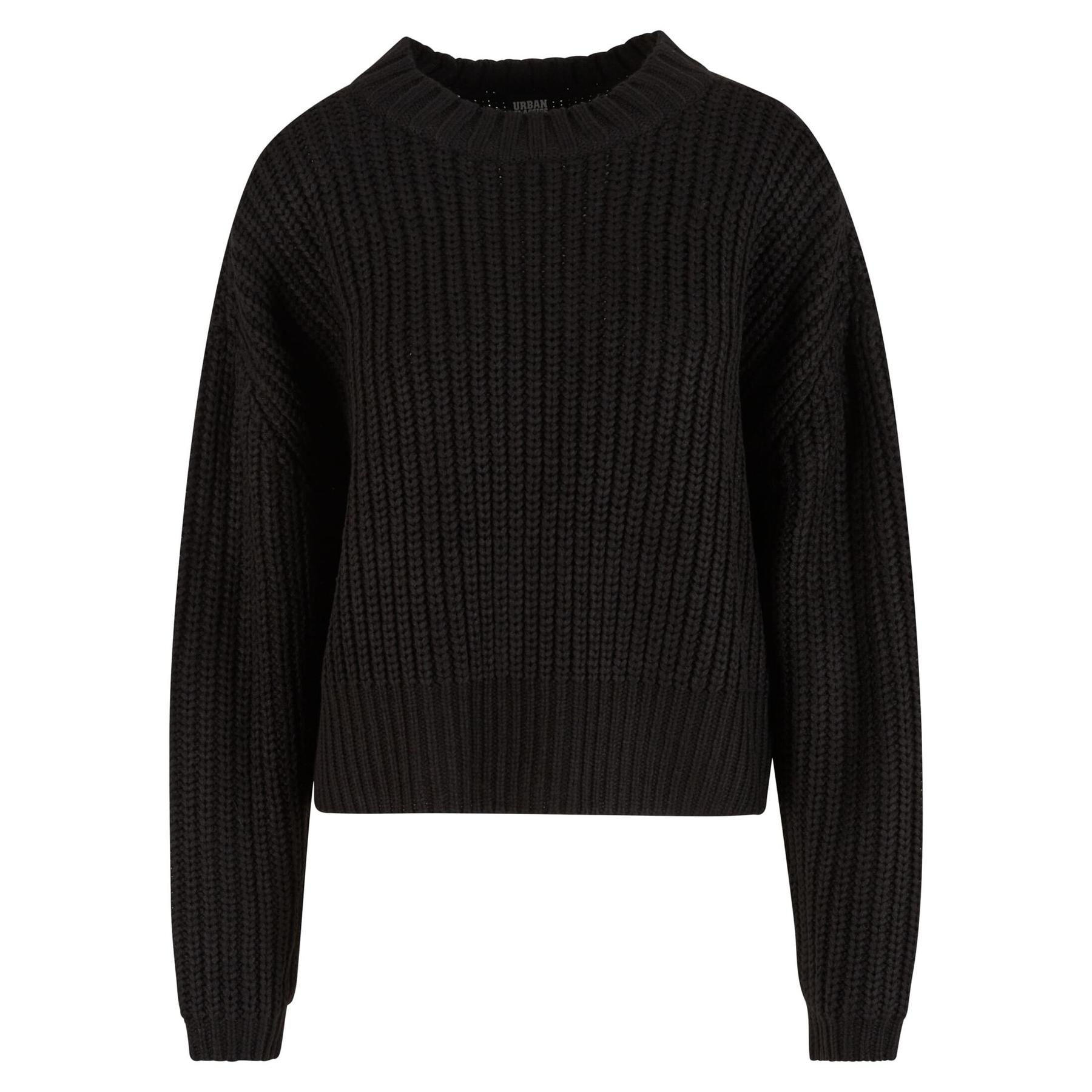 4065812707925 - Ladies Wide Basic Oversized Sweater Strickpullover schwarz in XS