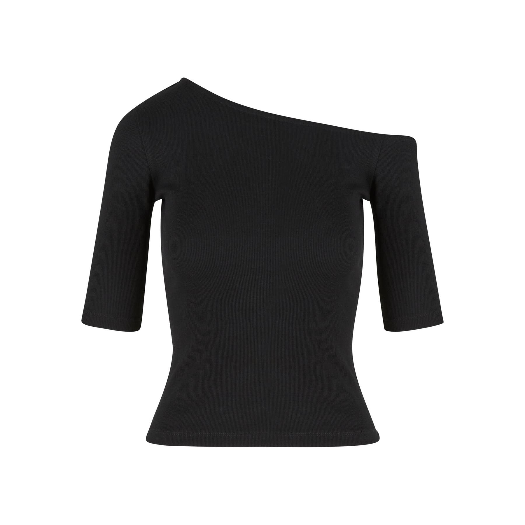 4065812713872 - Ladies Organic Asymmetric Rib Tee Langarmshirt schwarz in S