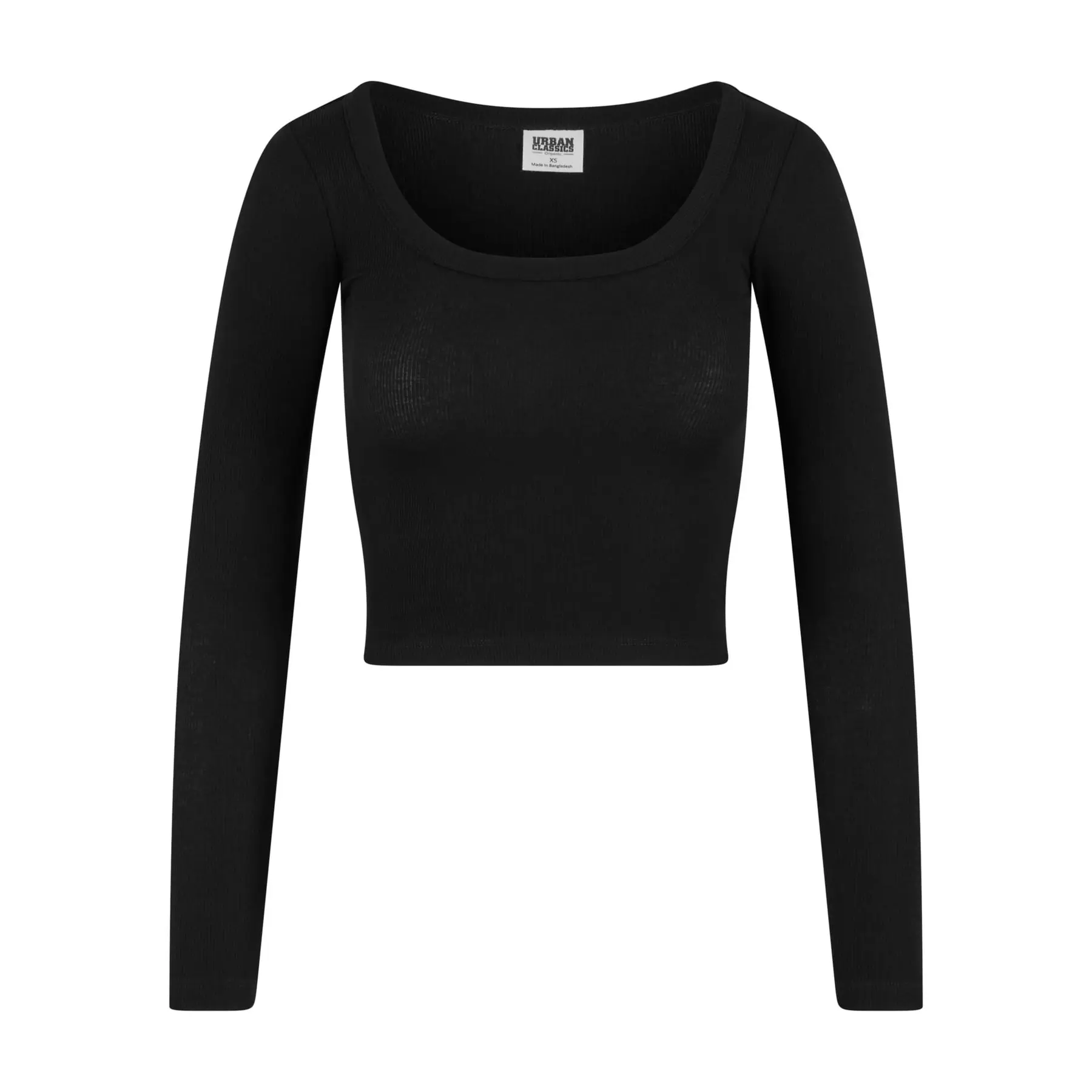 4065812723727 - Ladies Organic Rib Jersey Wide Neck Longsleeve Langarmshirt schwarz in XL