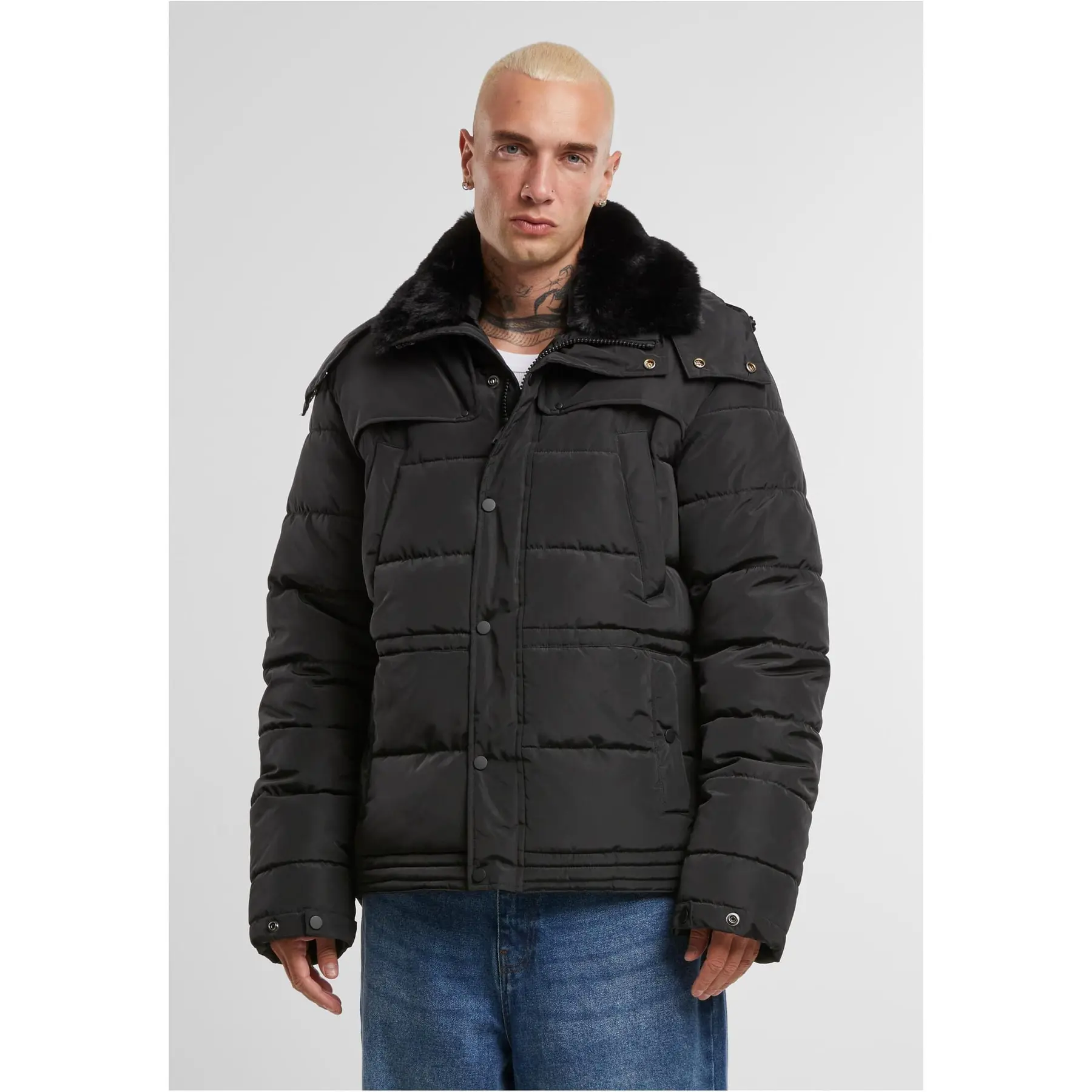 4065812684349 - Daunenjacke mit abnehmbarer pelzbesatz Urban Classics