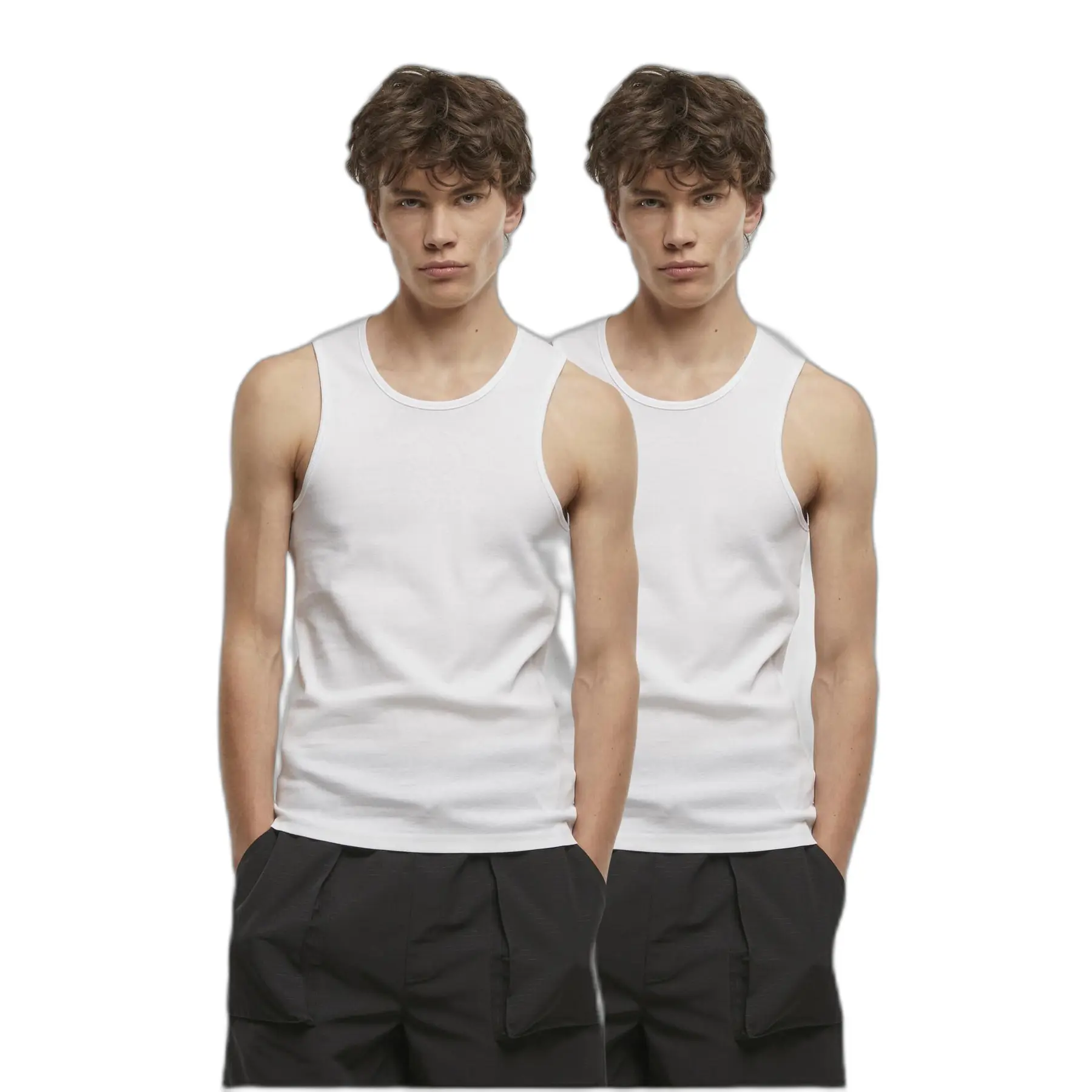 4065812792303 - Ribbed Undershirt 2-Pack Tank-Top weiß in XL