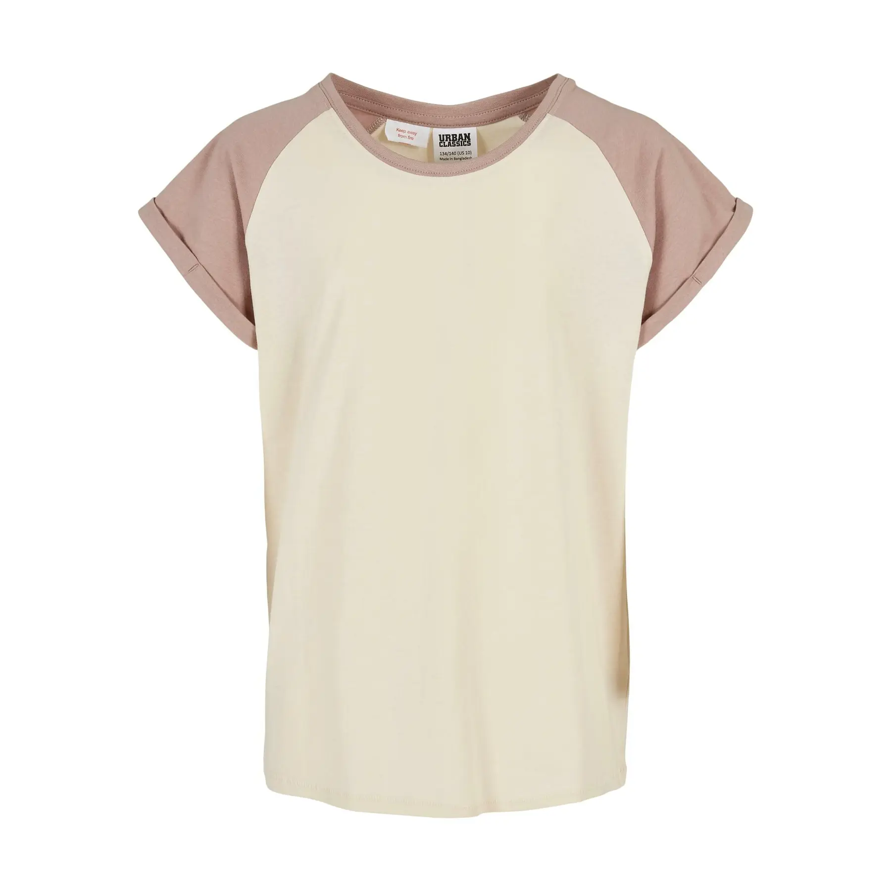 4065812102485 - Girls Contrast Raglan Tee T-Shirt altweiß rosa