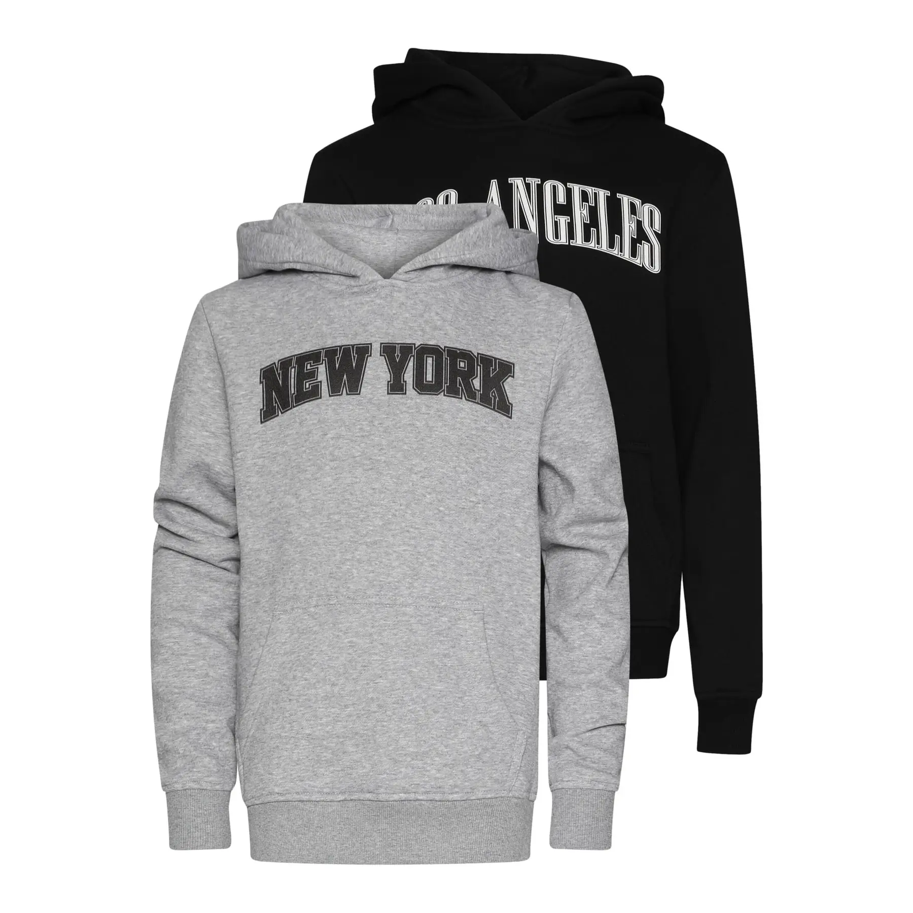 Hoodie Kinder Urban Classics langarm Los Angeles & New York (x2)