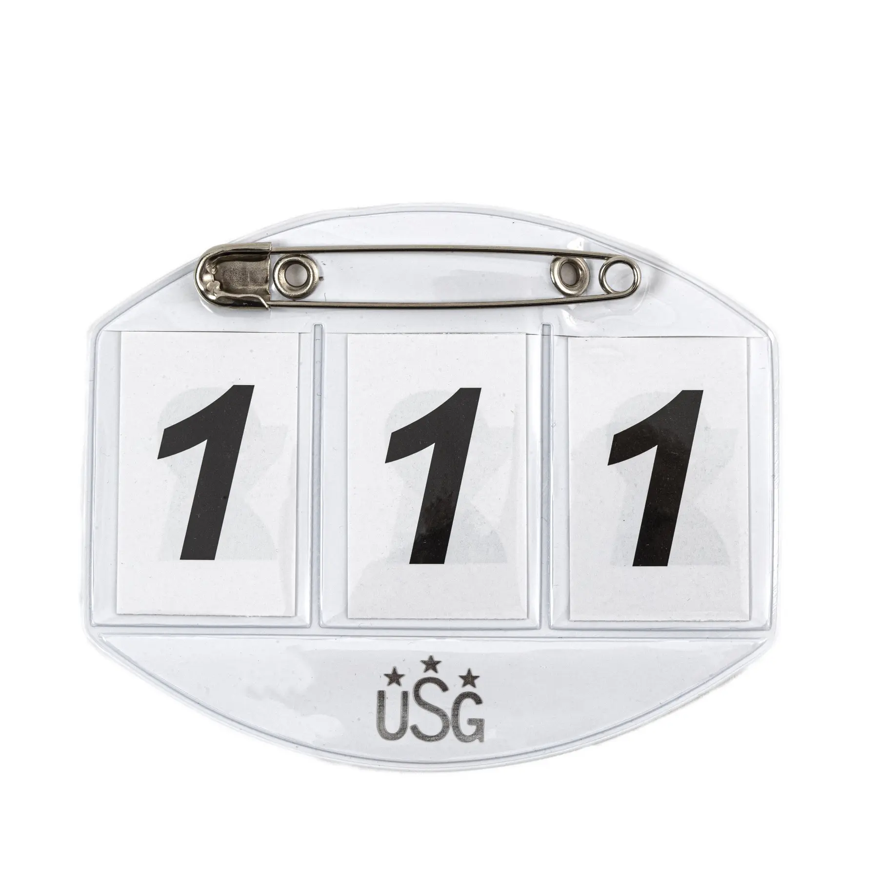 Usg Blanc Horse Start Number With 3-Digit Safety Pin