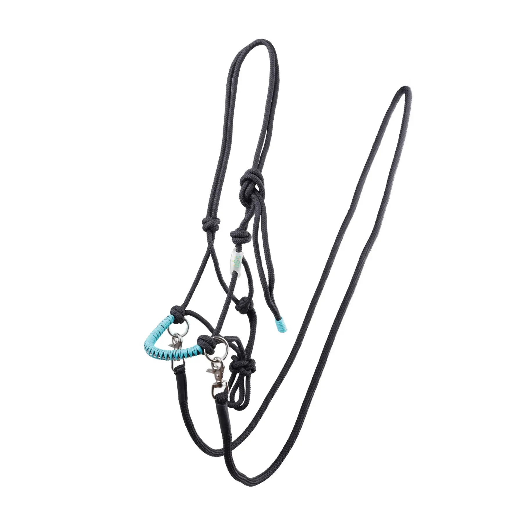 Usg Noir Knotted Rope Halter With Reins For Horses