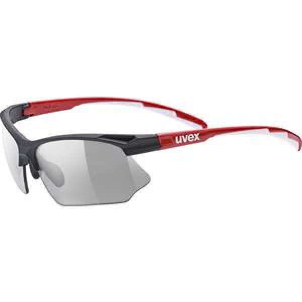 4043197324784 - uvex Sportstyle 802 Variomatic Sportbrille (Farbe 2301 black red white variomatic smoke (S1-3))