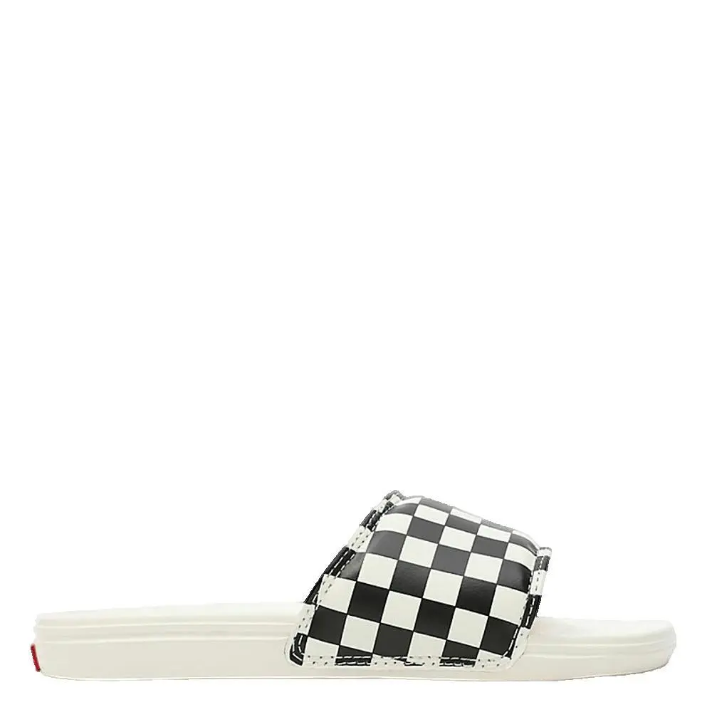 0194905693860 - - La Costa - Slider in Wollweiß mit Schachbrettmuster und Logo