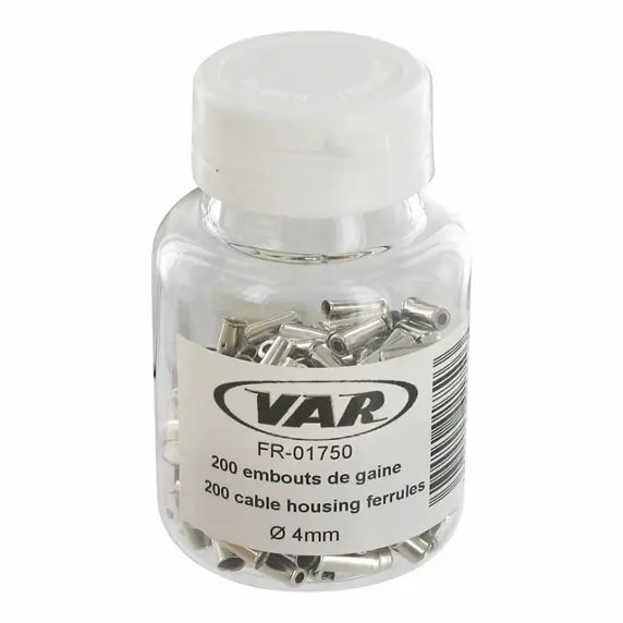 Tappi Terminali Cromati Var (x200) - Guida Cavi Bicicletta