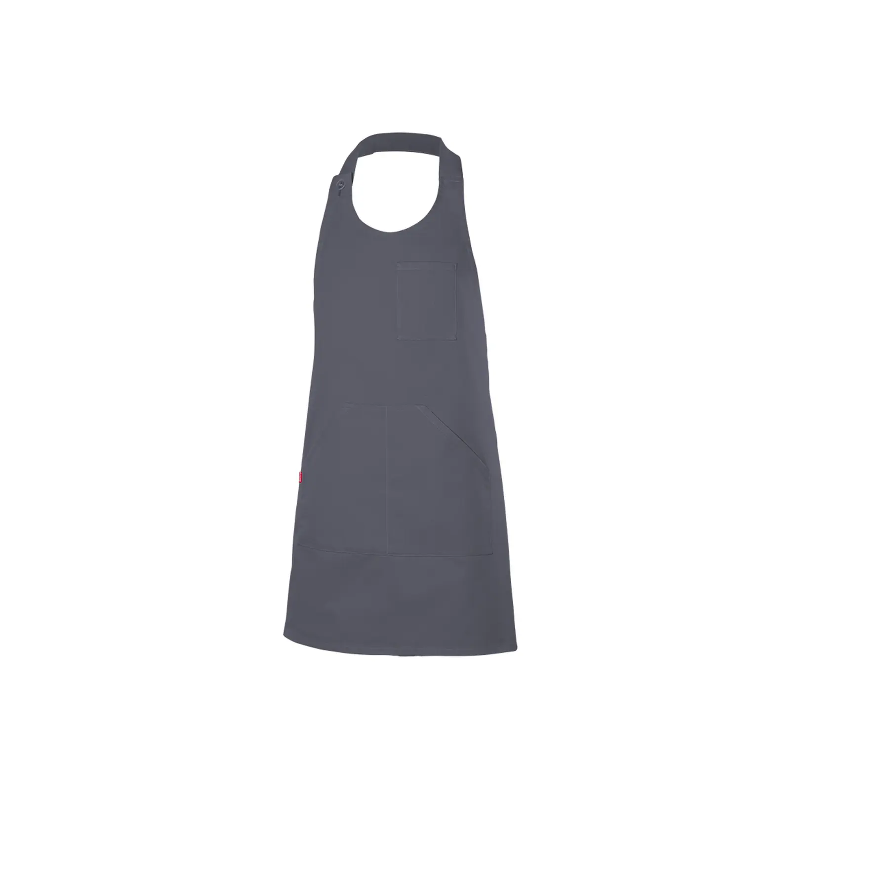 Velilla Unisex Gris Buttoned Bib Apron