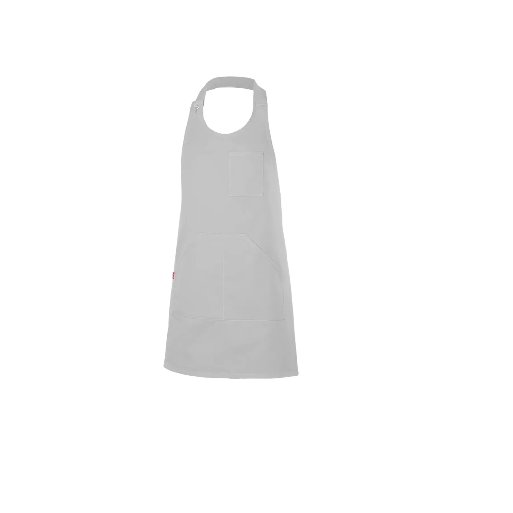 Velilla Unisex Gris Buttoned Bib Apron