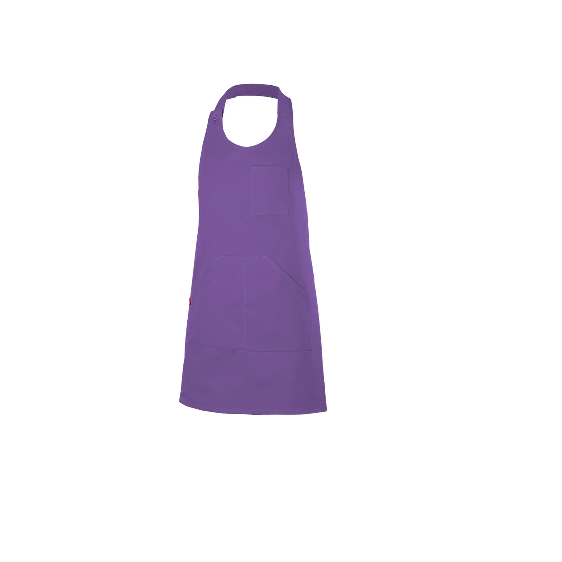 Velilla Unisex Violet Buttoned Bib Apron
