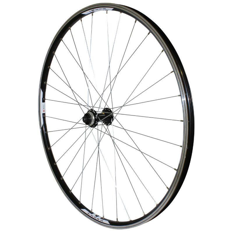 Velo Store - UK Front wheel with reinforced locking hub (double wall rim with stainless steel eyelets) 32 spoke rim Velox Combo V-Brake Shimano 3050 Disc Centerlock 19C 32 | Extra 10% off with Subscription, Postage £16.79 to UK Fedex.