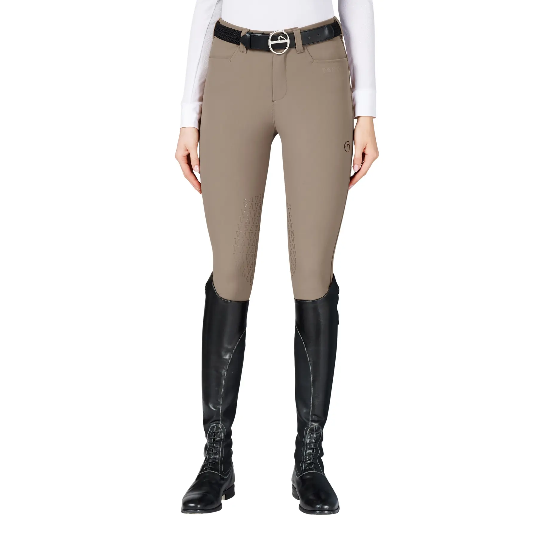 Vestrum Women's Beige Mid Grip Riding Trousers For Syracuse Tk