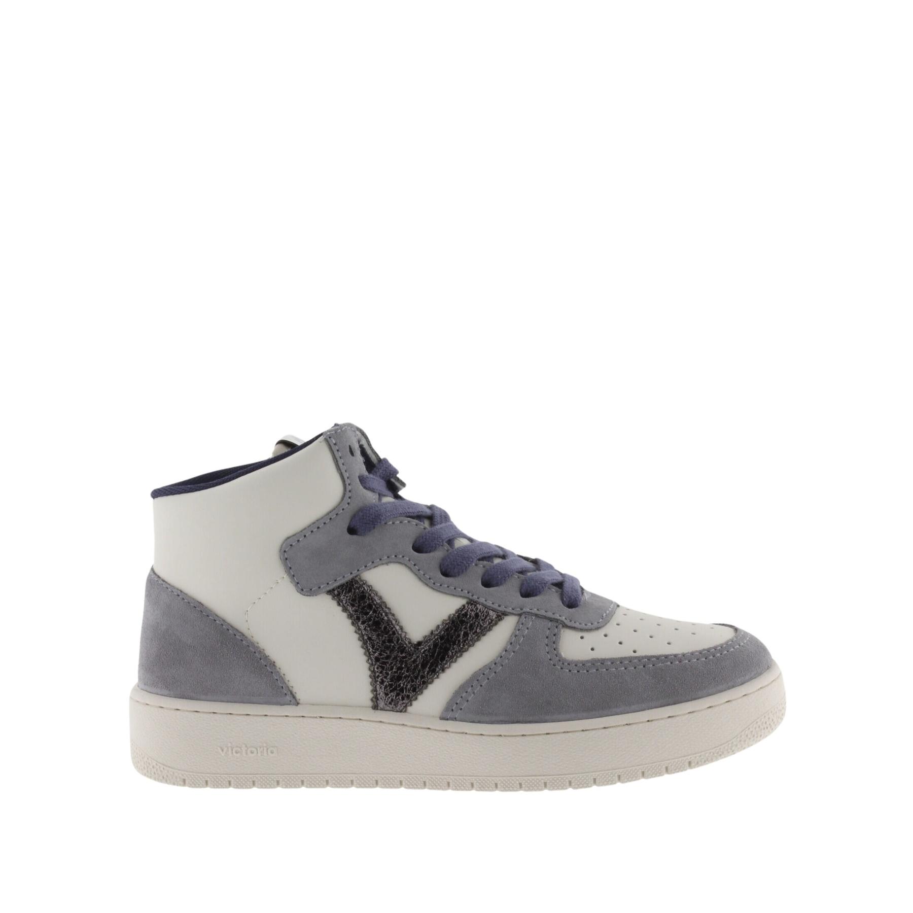 8433101065258 - Hoher Sneaker aus Spaltleder mit Metallic-Effekt Damen Madrid