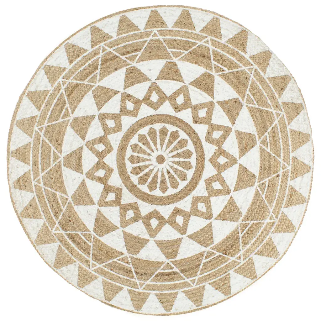 Tapis en jute fait à la main avec imprimé vidaXL Tapis en jute fait à la main avec imprimé vidaXL