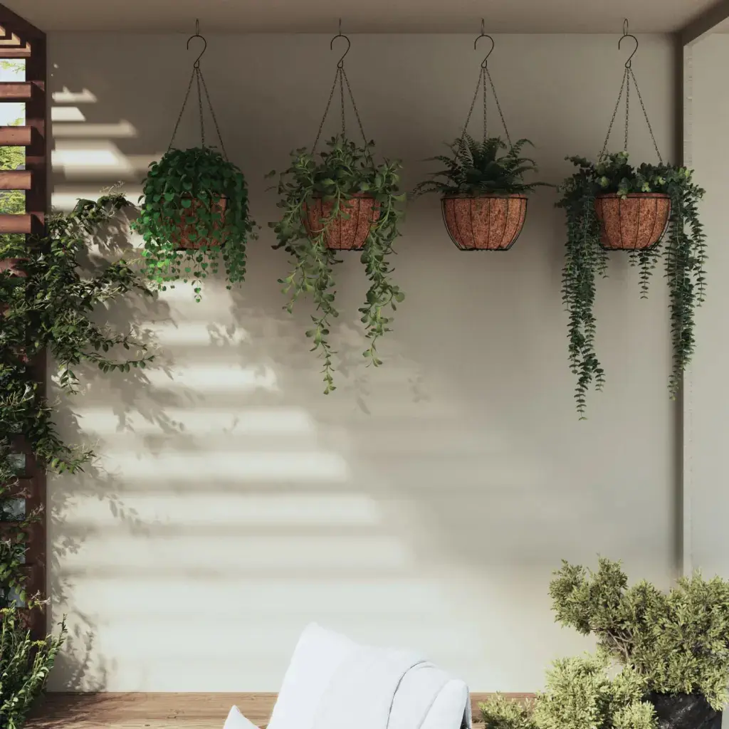 Meilleurs prix pour Jardinières suspendues avec doublure coco vidaXL (x4)