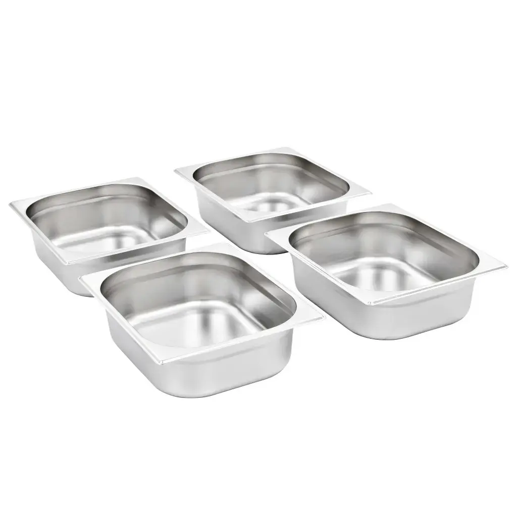Récipients de table à vapeur acier inoxydable vidaXL Gastronorm (x4)