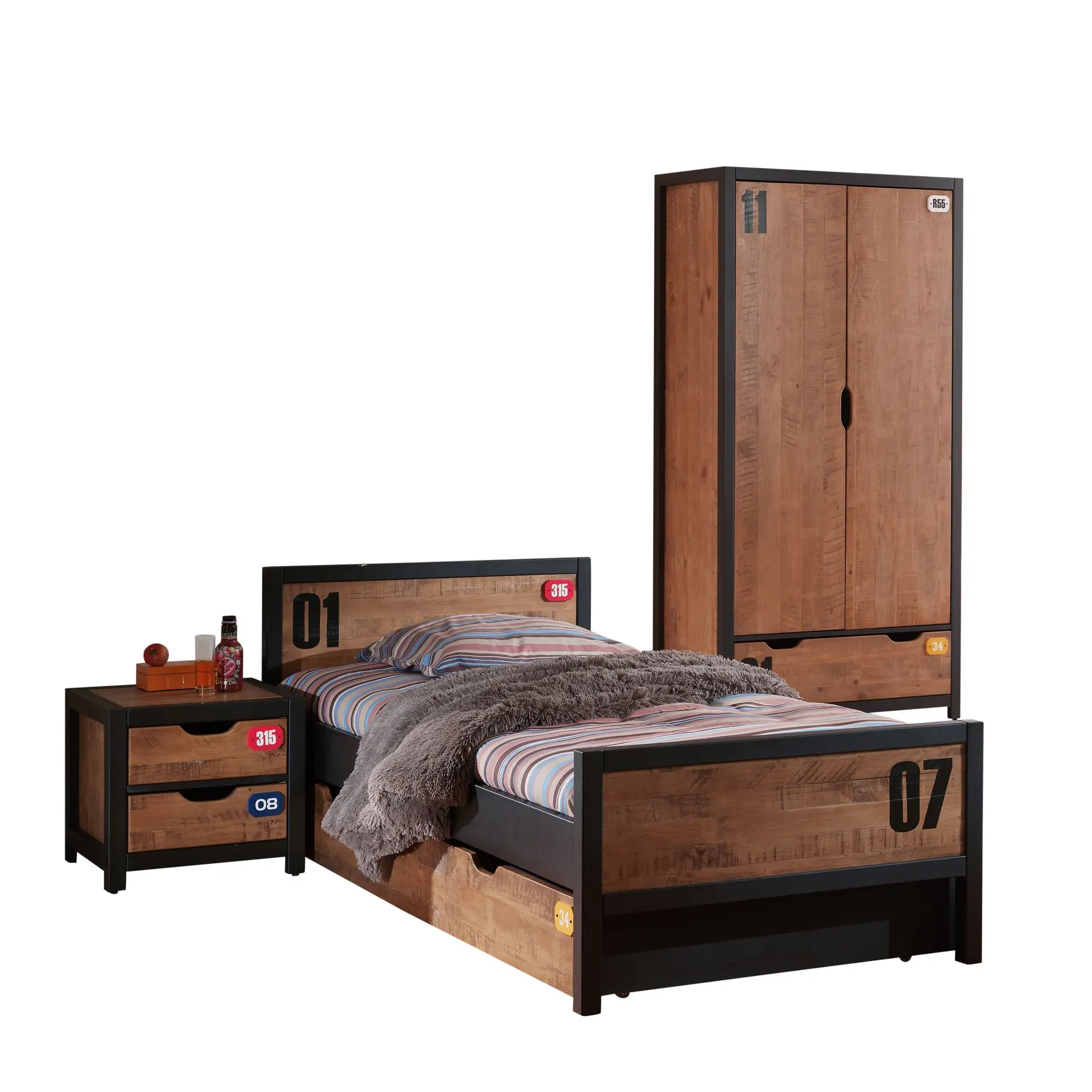 Lit,un sommier cadre et un lit gigogne enfant Vipack