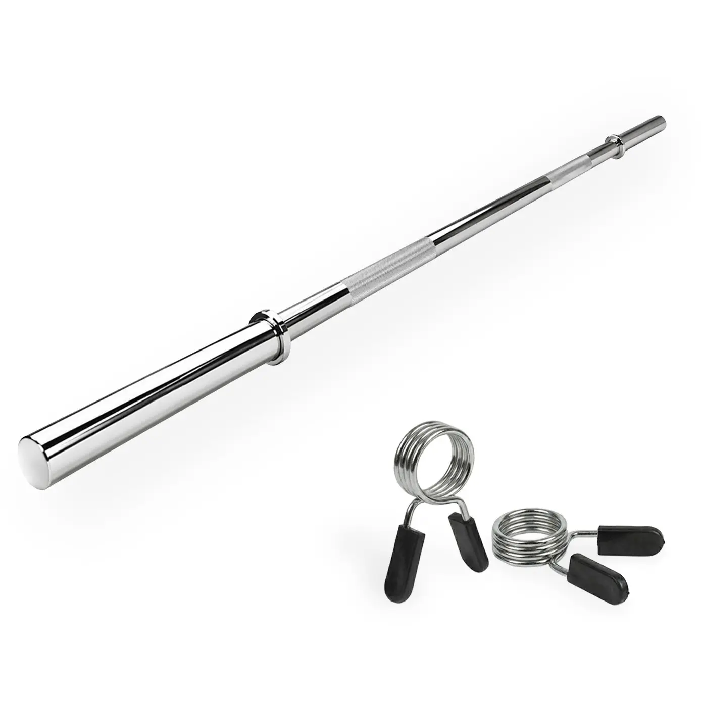 VirtuFit Barre de musculation avec colliers à ressort , Argenté, Taille 120 cm