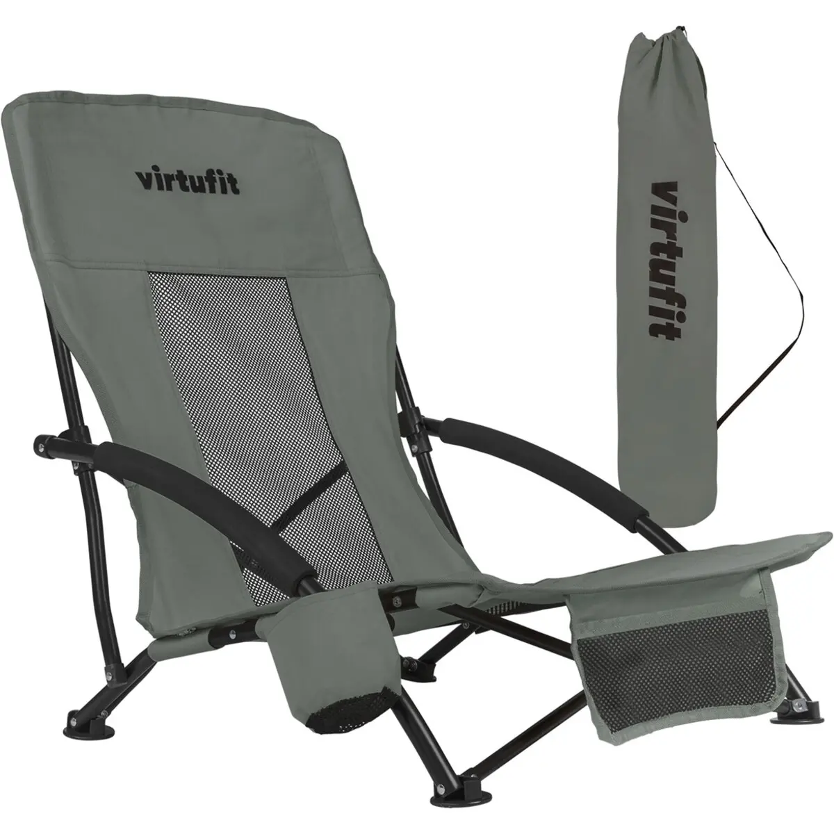 Virtufit Unisex Gris Beach Folding Chair