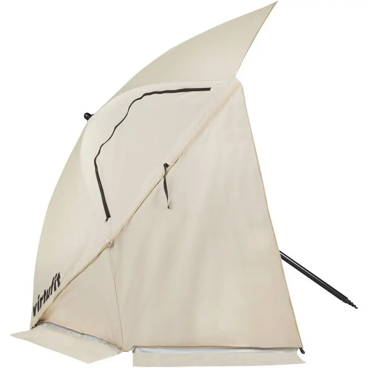 Virtufit Unisex Beige Premium Beach Parasol With Windbreak