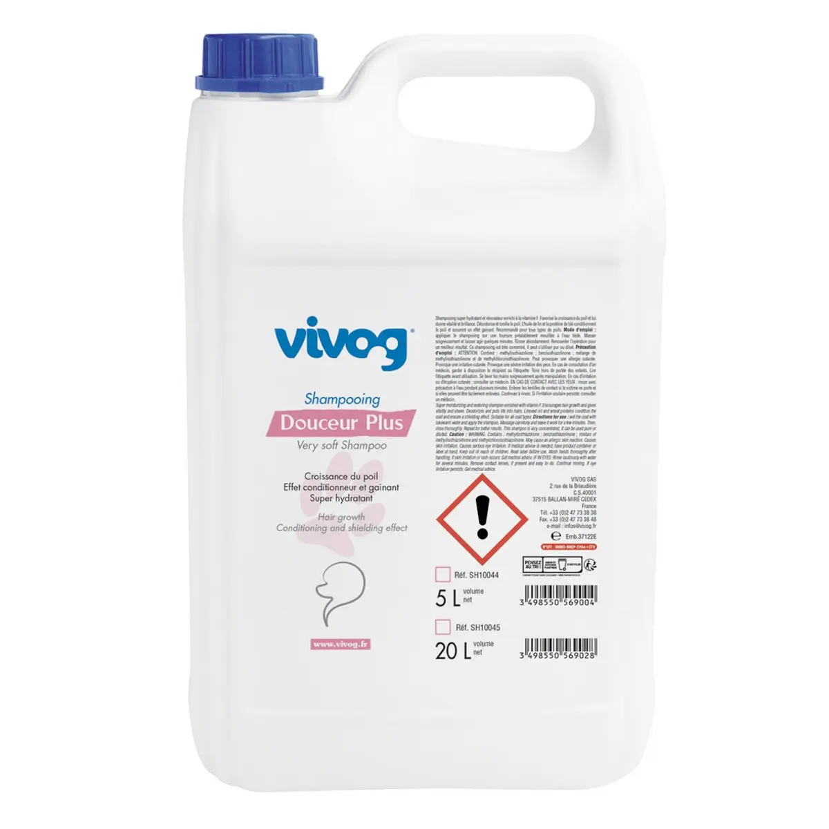 Shampoing pour chien Douceur plus Vivog
