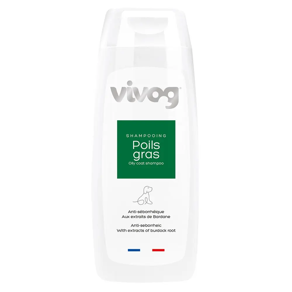 Shampoing pour chien poils gras Vivog