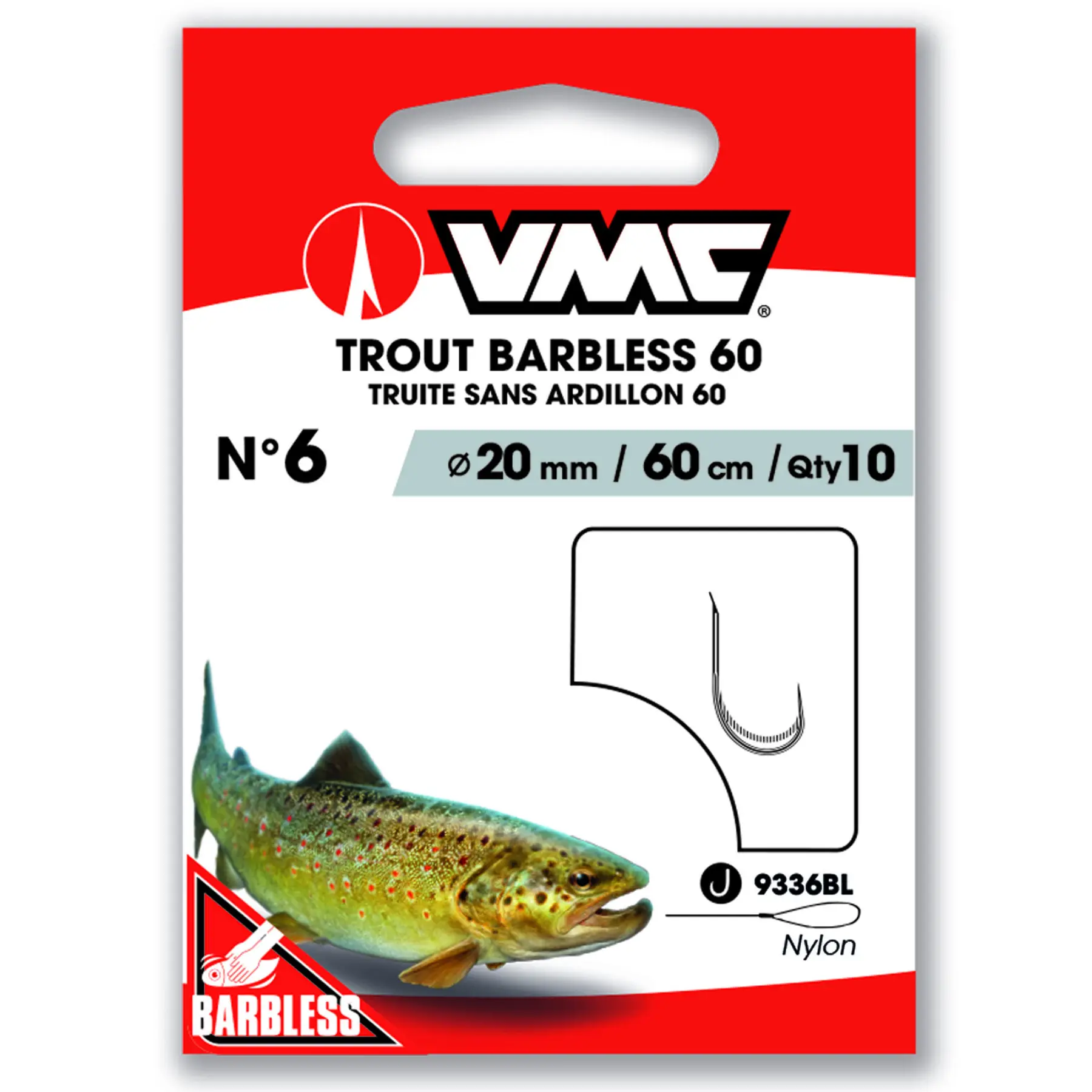 Gancho VMC Trout Barbless 60 (x10)