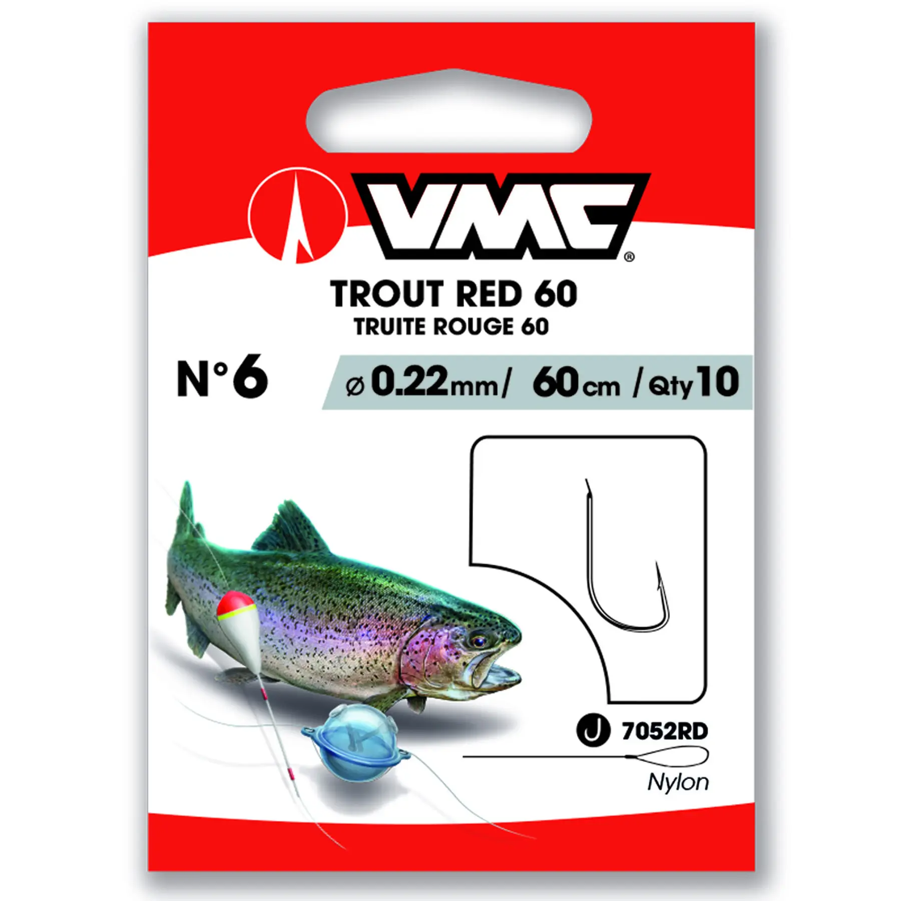 Gancho VMC Trout Red 60 (x10)