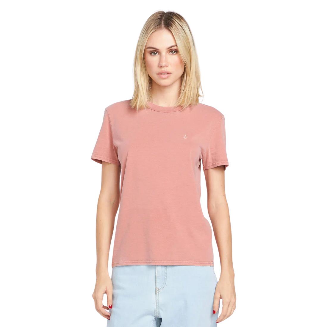 0196134825562 - klassisches besticktes T-Shirt für Frauen Solid Stone