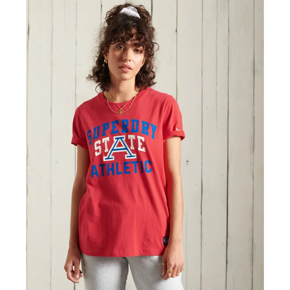 5059046771240 - Womens Collegiate Athletic Union T-Shirt Rot - Größe 38