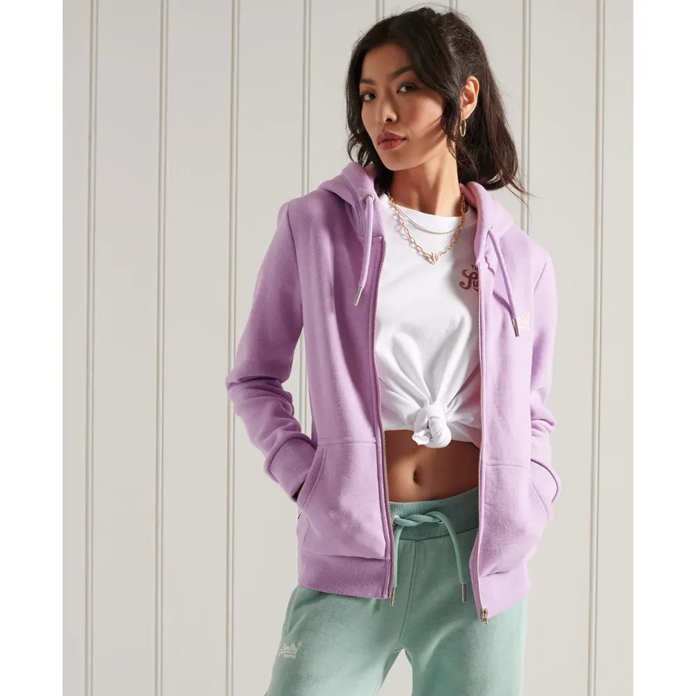 Klassischer Kapuzenpulli mit Reißverschluss für Frauen Superdry Orange Label