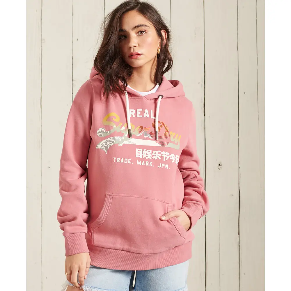 Gebürsteter Kapuzenpullover für Frauen Superdry Vintage Itago