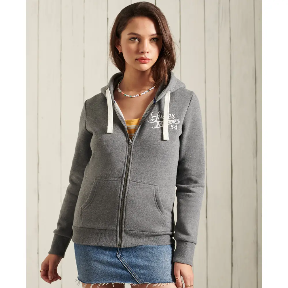 5059046780976 - Womens Collegiate Kapuzenjacke Dunkelgrau - Größe 38