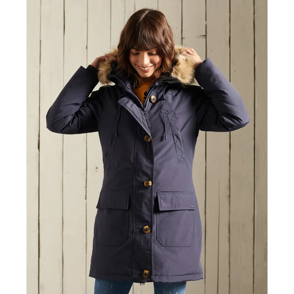 5057842431191 - Damen Rookie Parka mit Daunen Marineblau - Größe 34