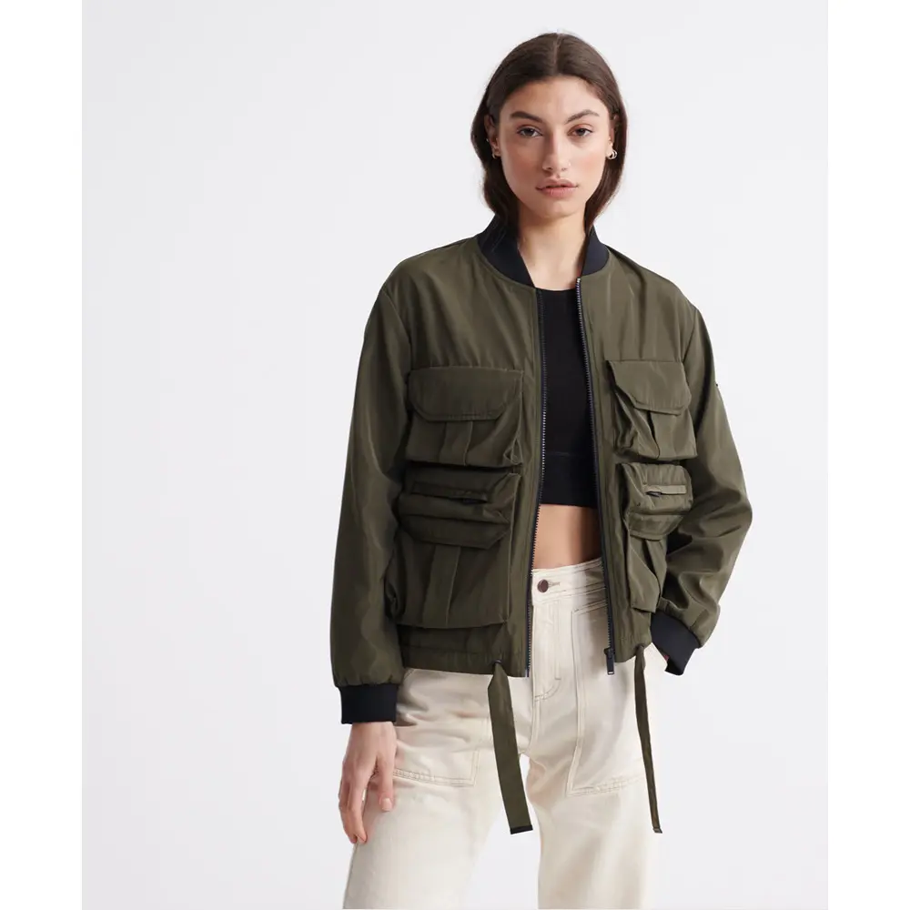 5057842890134 - Womens Namid Pockets Bomberjacke Kaki - Größe 40