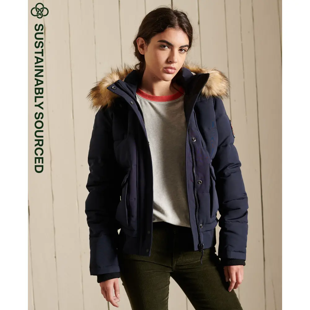 5057847319371 - Womens Everest Bomberjacke mit Kapuze Marineblau - Größe 42 5057847319371 - Womens Everest Bomberjacke mit Kapuze Marineblau - Größe 42