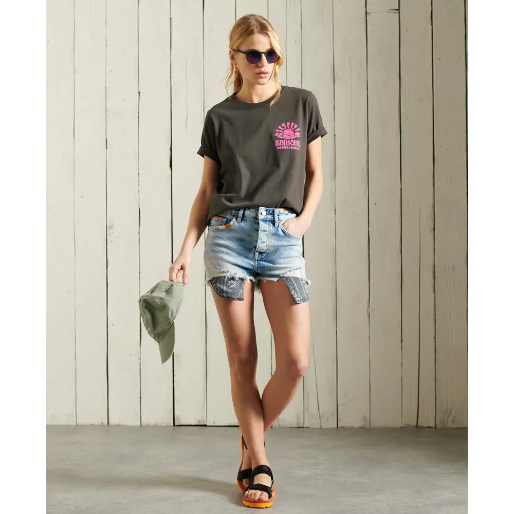 5059046807055 - Womens Skinny Hot Shorts Hellblau - Größe 38