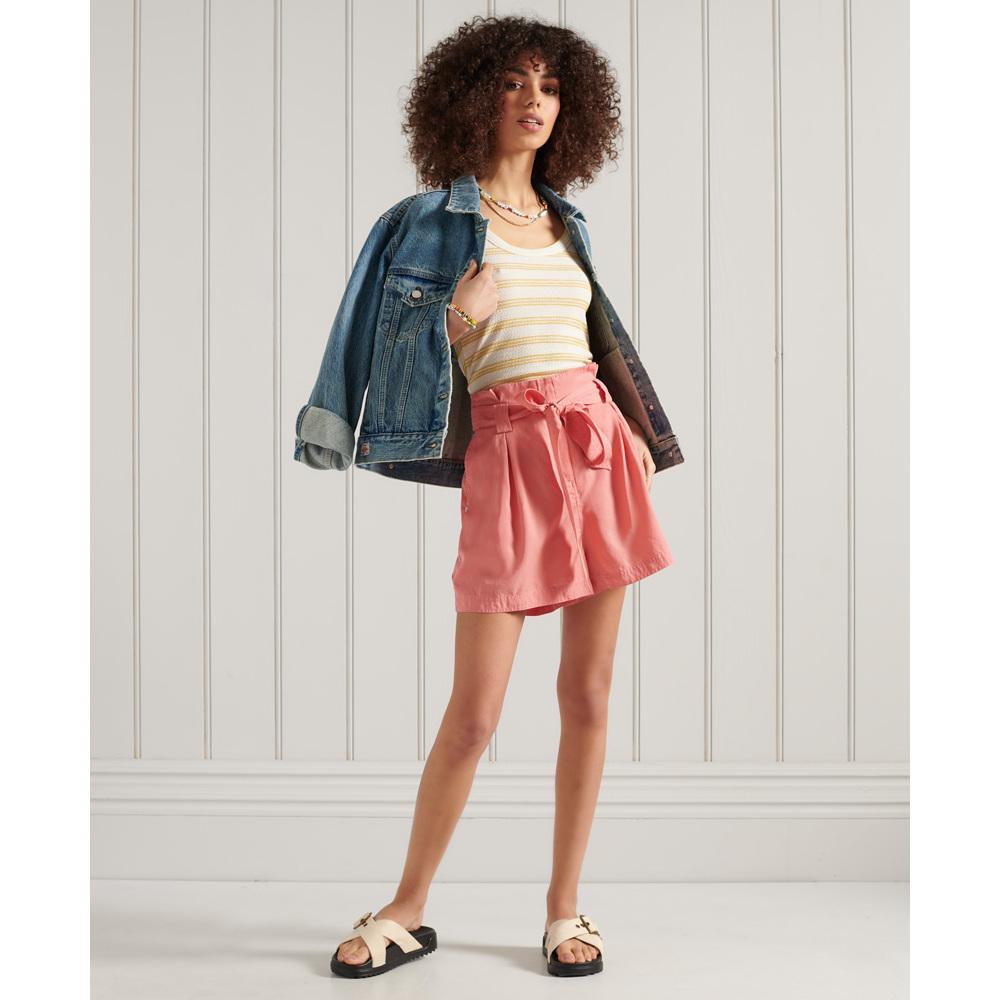 5059046076444 - Womens Desert Paper Bag Shorts Pink - Größe 40